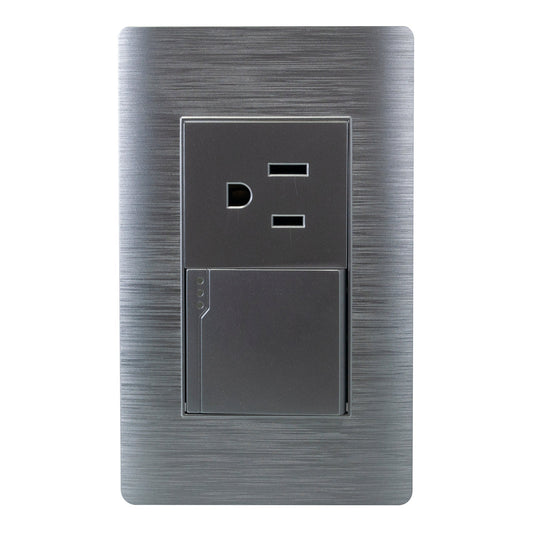 PLACA PINMARK ALUMINIO 1 APAGADOR Y CONTACTO