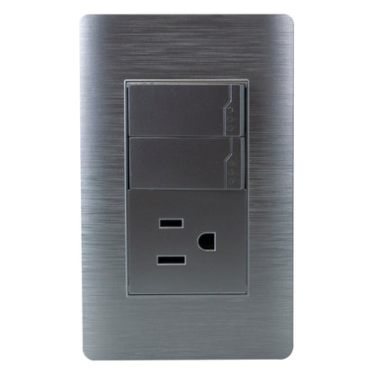 PLACA PINMARK ALUMINIO 2 APAGADORES Y CONTACTO