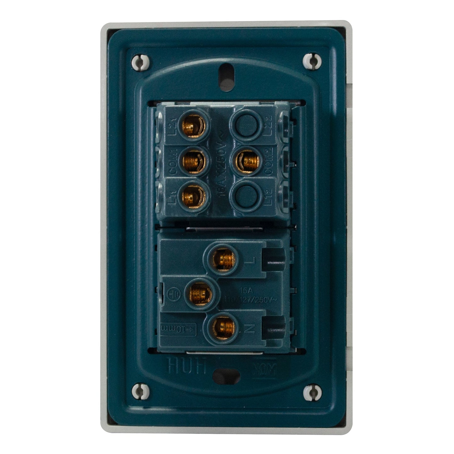 PLACA PINMARK ALUMINIO 2 APAGADORES Y CONTACTO