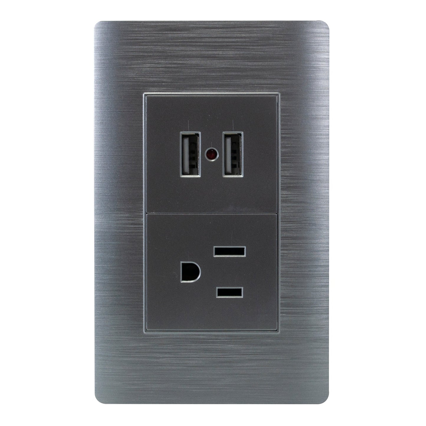 PLACA PINMARK ALUMINIO 1 CONTACTO Y 2 USB