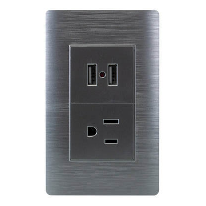 PLACA PINMARK ALUMINIO 1 CONTACTO Y 2 USB