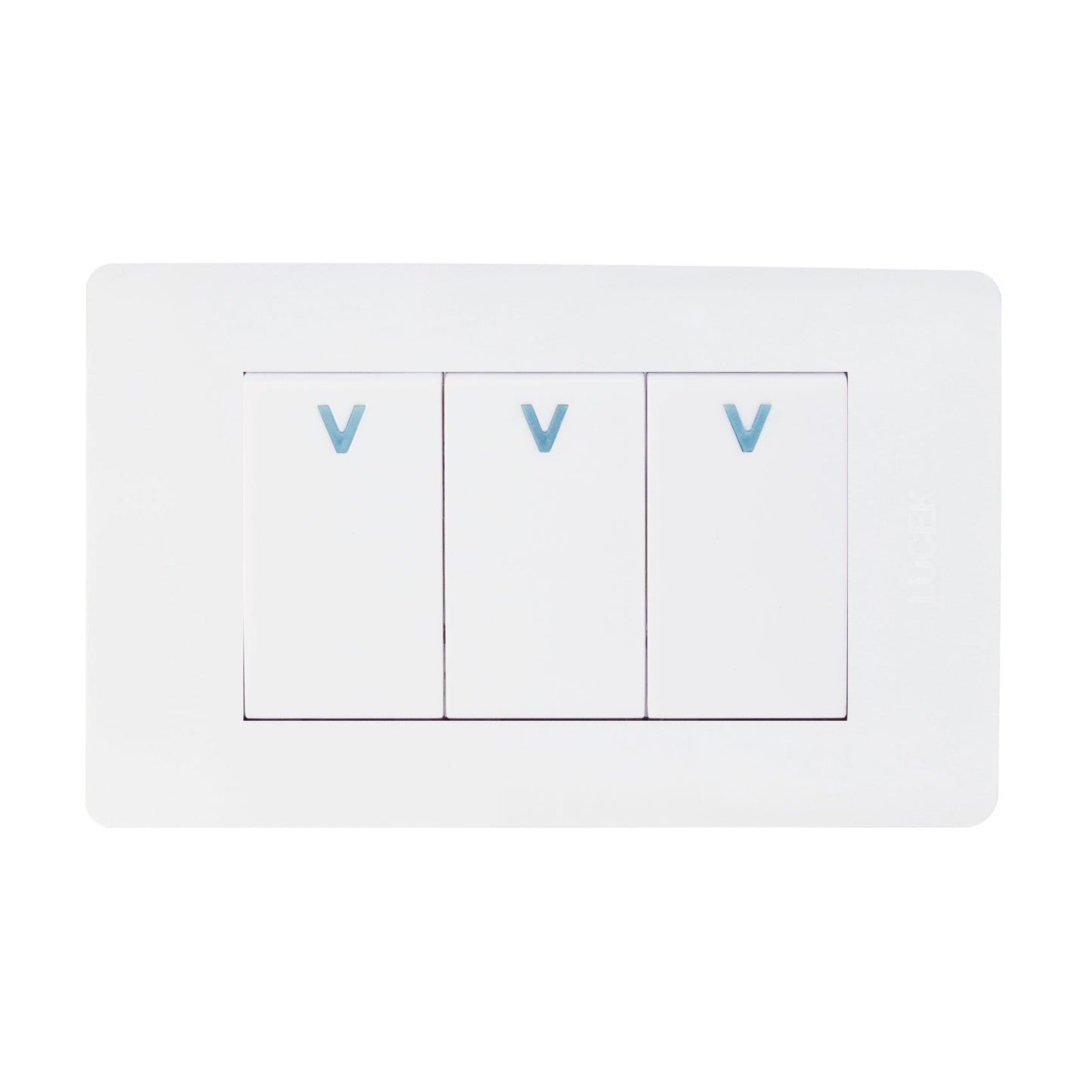 Placa Lucek c/3 apagadores sencillos blanco