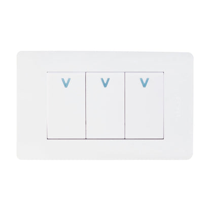 Placa Lucek c/3 apagadores sencillos blanco