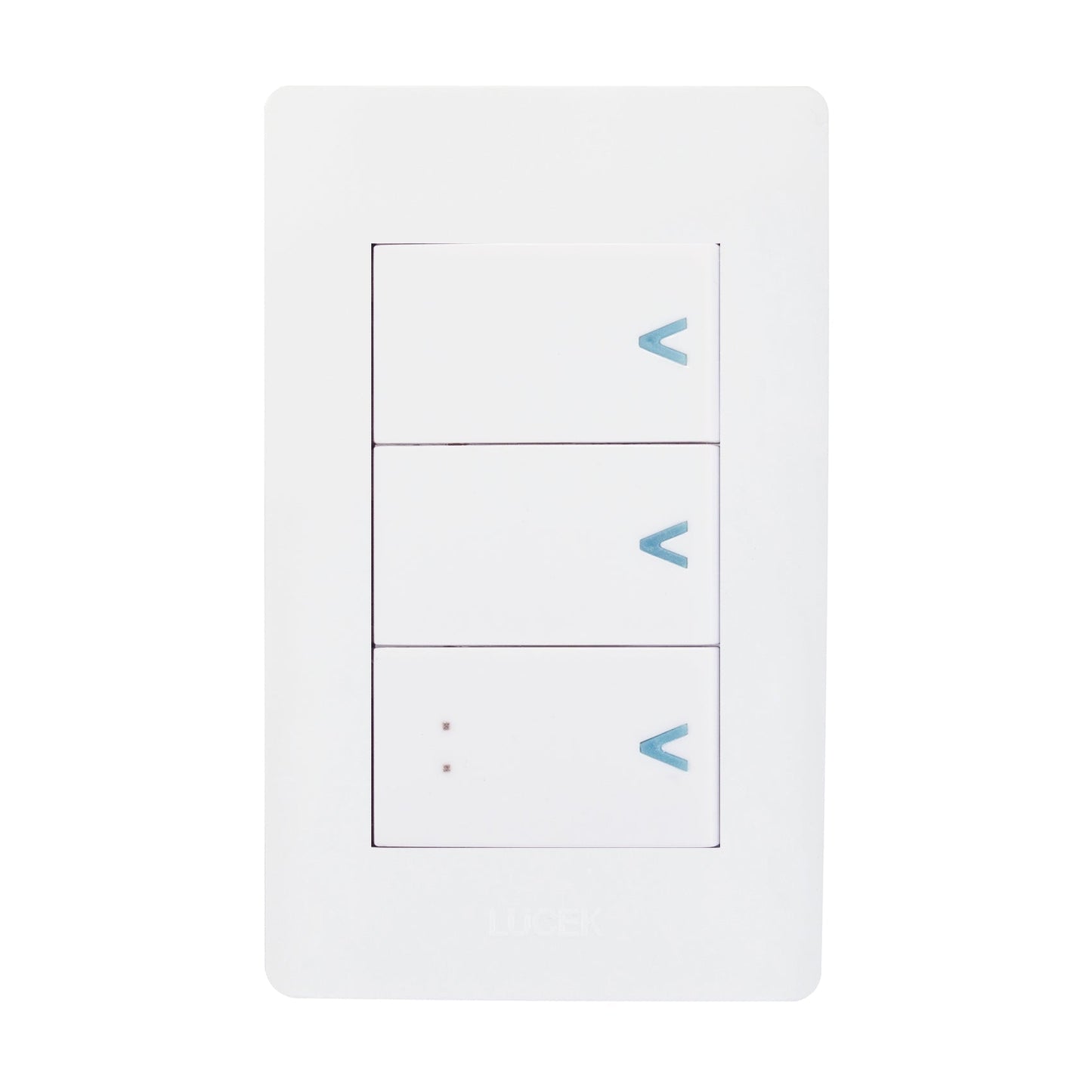 Placa Lucek c/2 apagadores sencillos y 1 escalera blanco