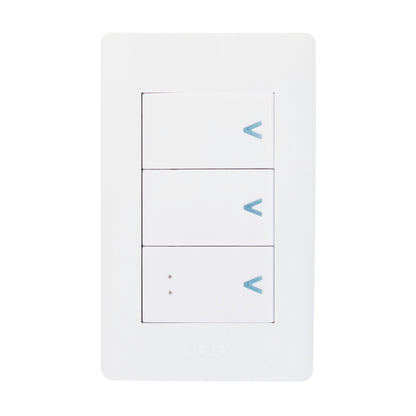 Placa Lucek c/2 apagadores sencillos y 1 escalera blanco