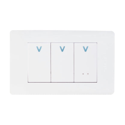 Placa Lucek c/2 apagadores sencillos y 1 escalera blanco