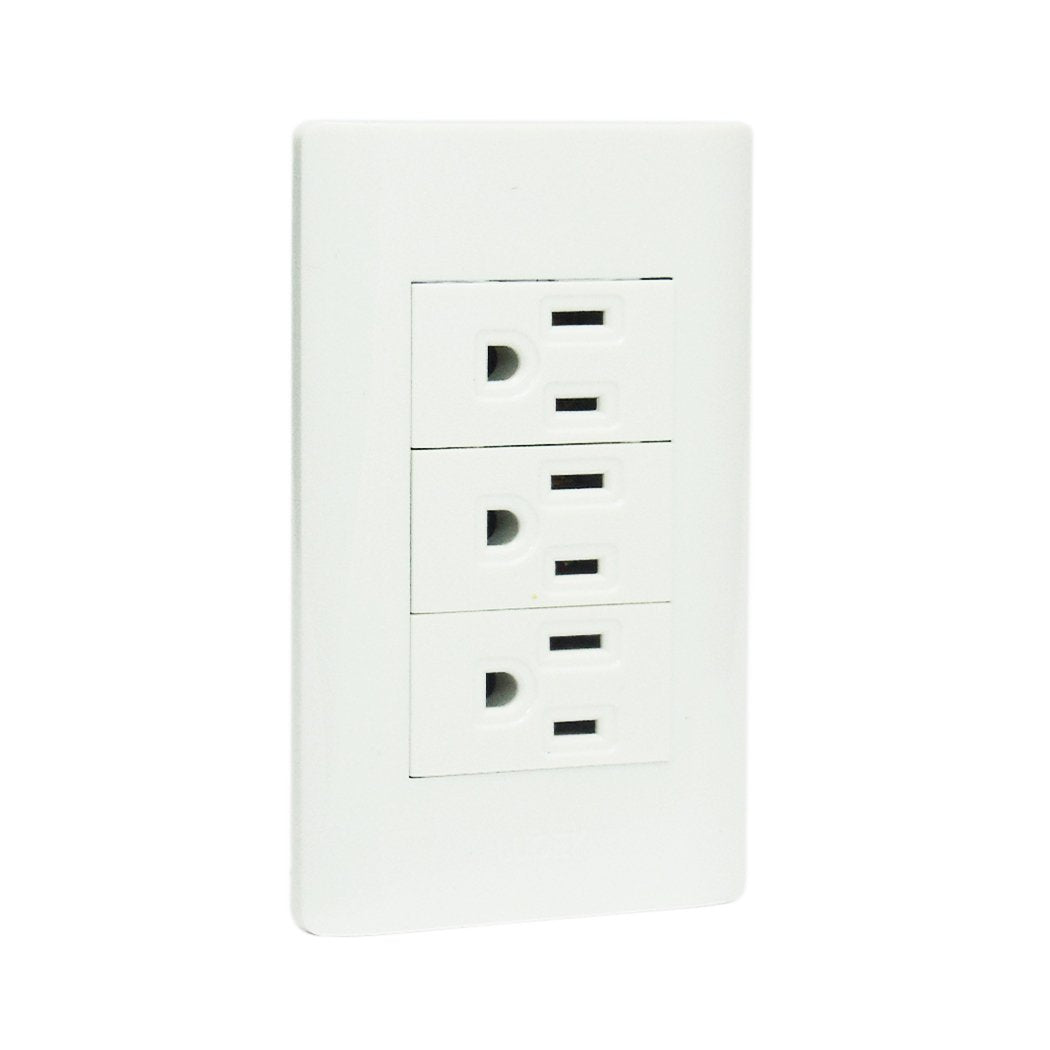 Placa Lucek c/3 contactos blanco