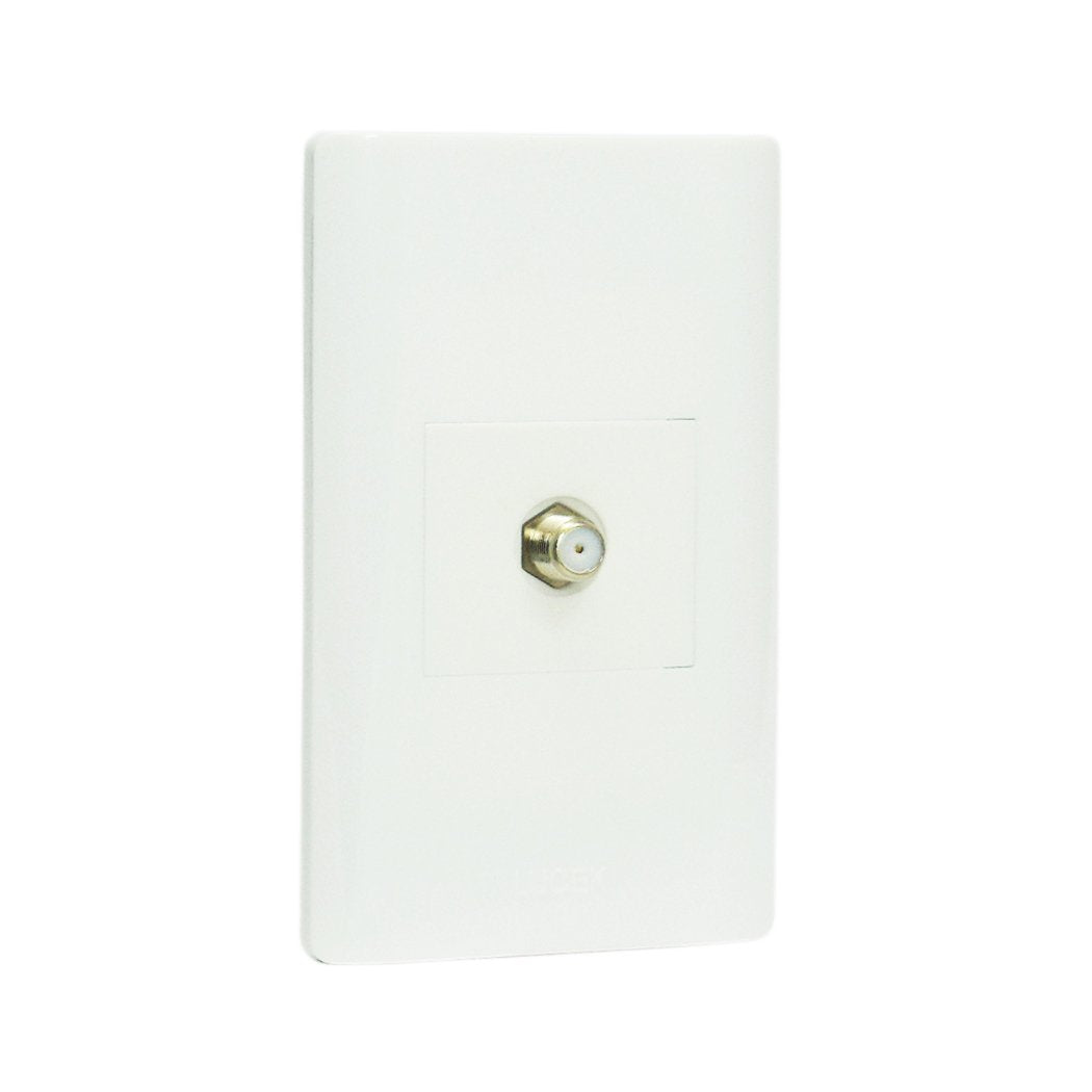 Placa Lucek c/toma coaxial blanco