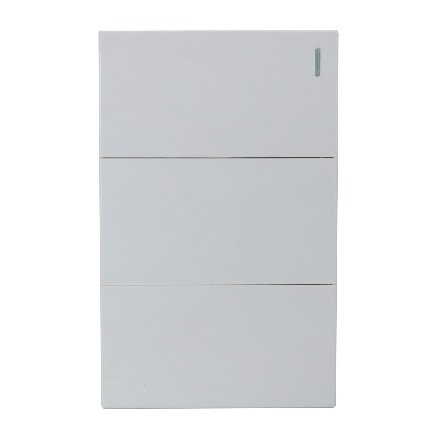 PLACA LUCEK FLAT 3 APAGADORES SENCILLOS BLANCA