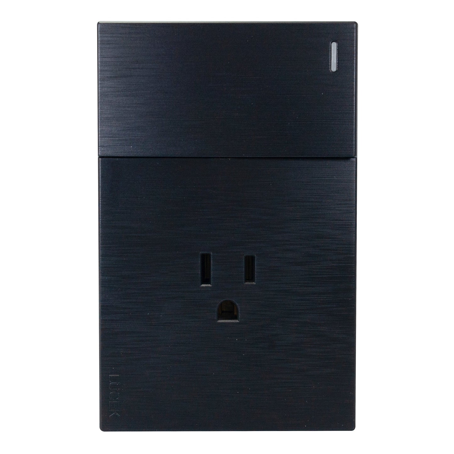 PLACA LUCEK FLAT 1 APAGADOR SENCILLO 1 CONTACTO NEGRA