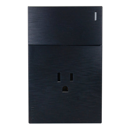 PLACA LUCEK FLAT 1 APAGADOR SENCILLO 1 CONTACTO NEGRA