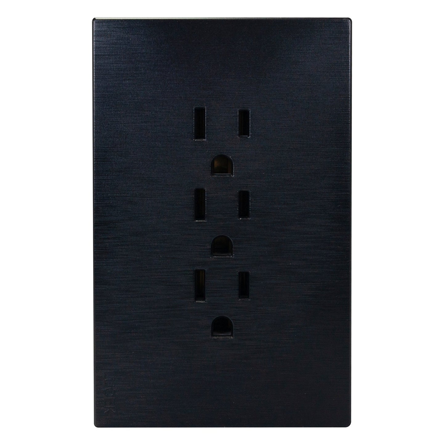 PLACA LUCEK FLAT 3 CONTACTOS NEGRA