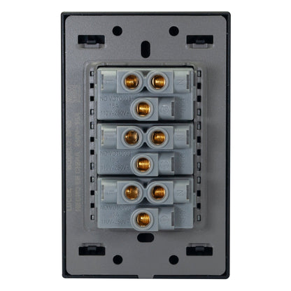 PLACA LUCEK FLAT 3 CONTACTOS NEGRA