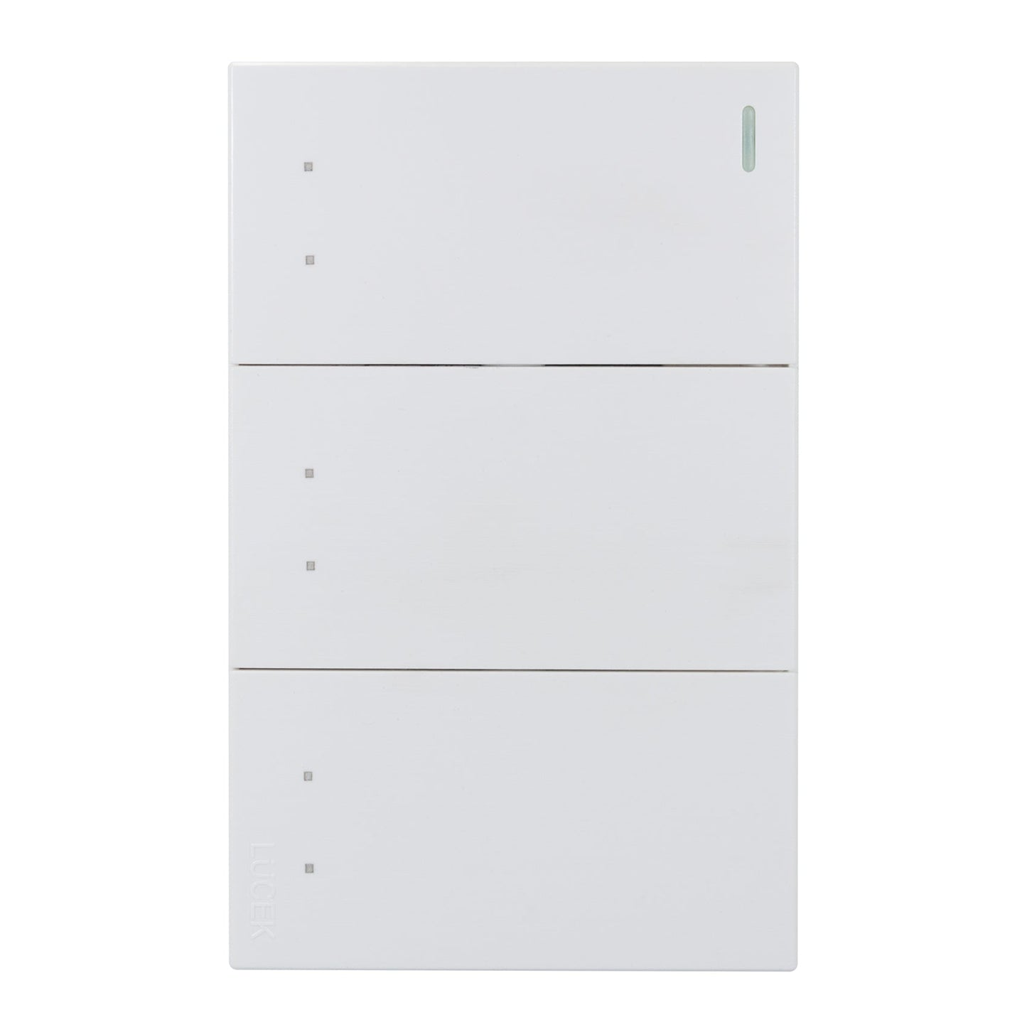 PLACA LUCEK FLAT 3 APAGADORES ESCALERA BLANCA