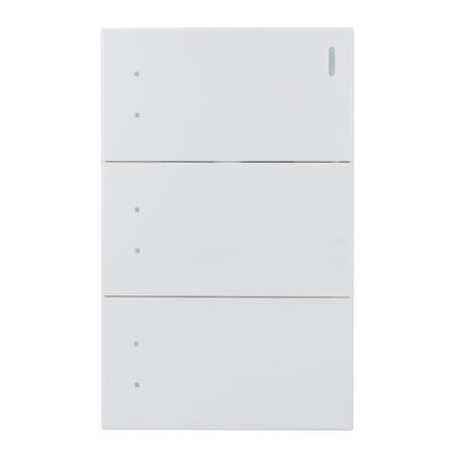 PLACA LUCEK FLAT 3 APAGADORES ESCALERA BLANCA