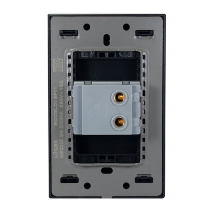 PLACA LUCEK FLAT BOTON TIMBRE NEGRA