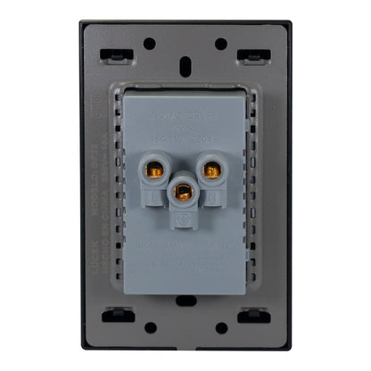 PLACA LUCEK FLAT 2 CONTACTOS  2 USB NEGRA