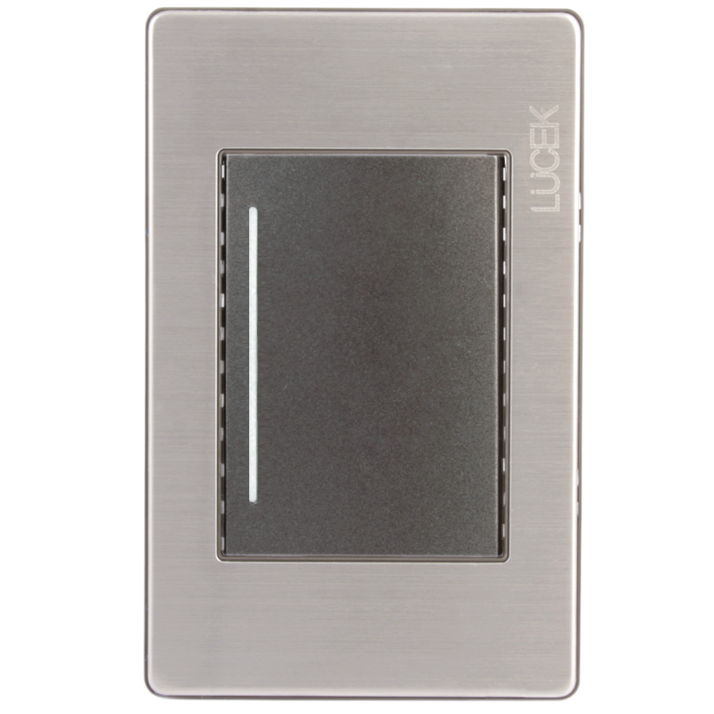 Placa Lucek metal 1 apagador escalera anonizado