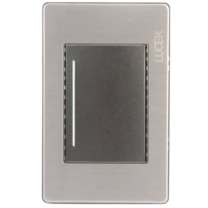 Placa Lucek metal 1 apagador escalera anonizado