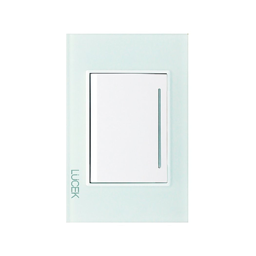 Placa Lucek crystal apagador sencillo crystal/blanco