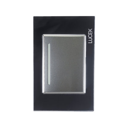 Placa Lucek 1 apagador sencillo de 3 Módulos cristal espejo