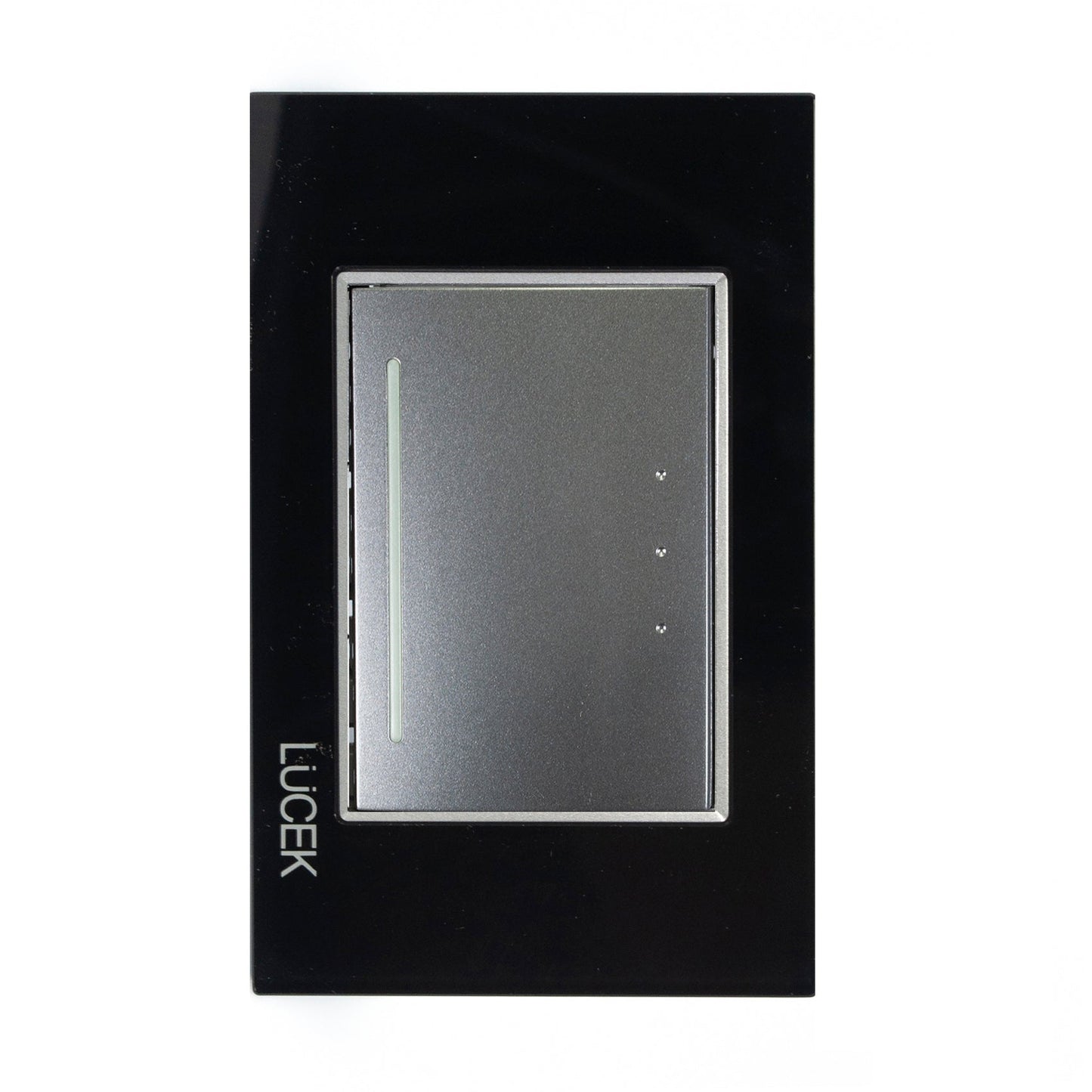 Placa Lucek crystal apagador escalera negro/negro