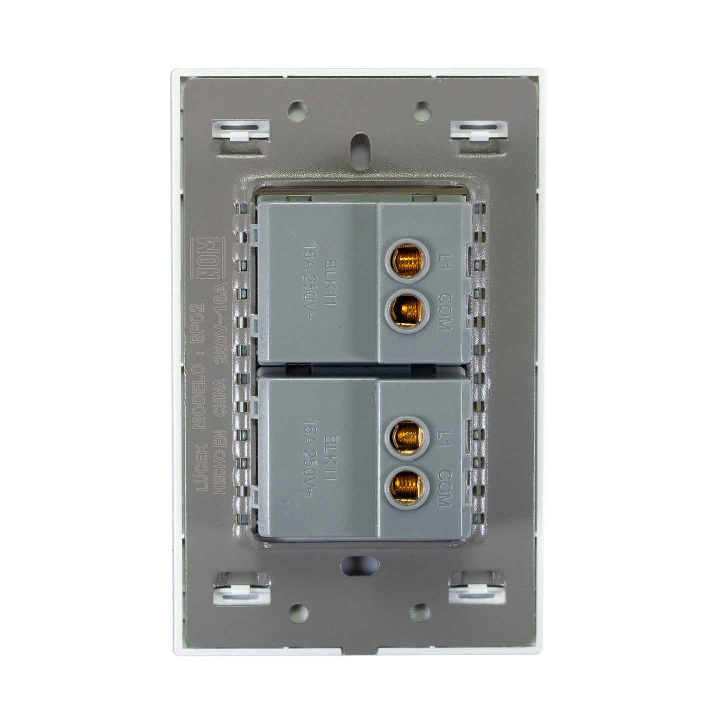 Placa Lucek colors c/2 apagadores sencillos blanco
