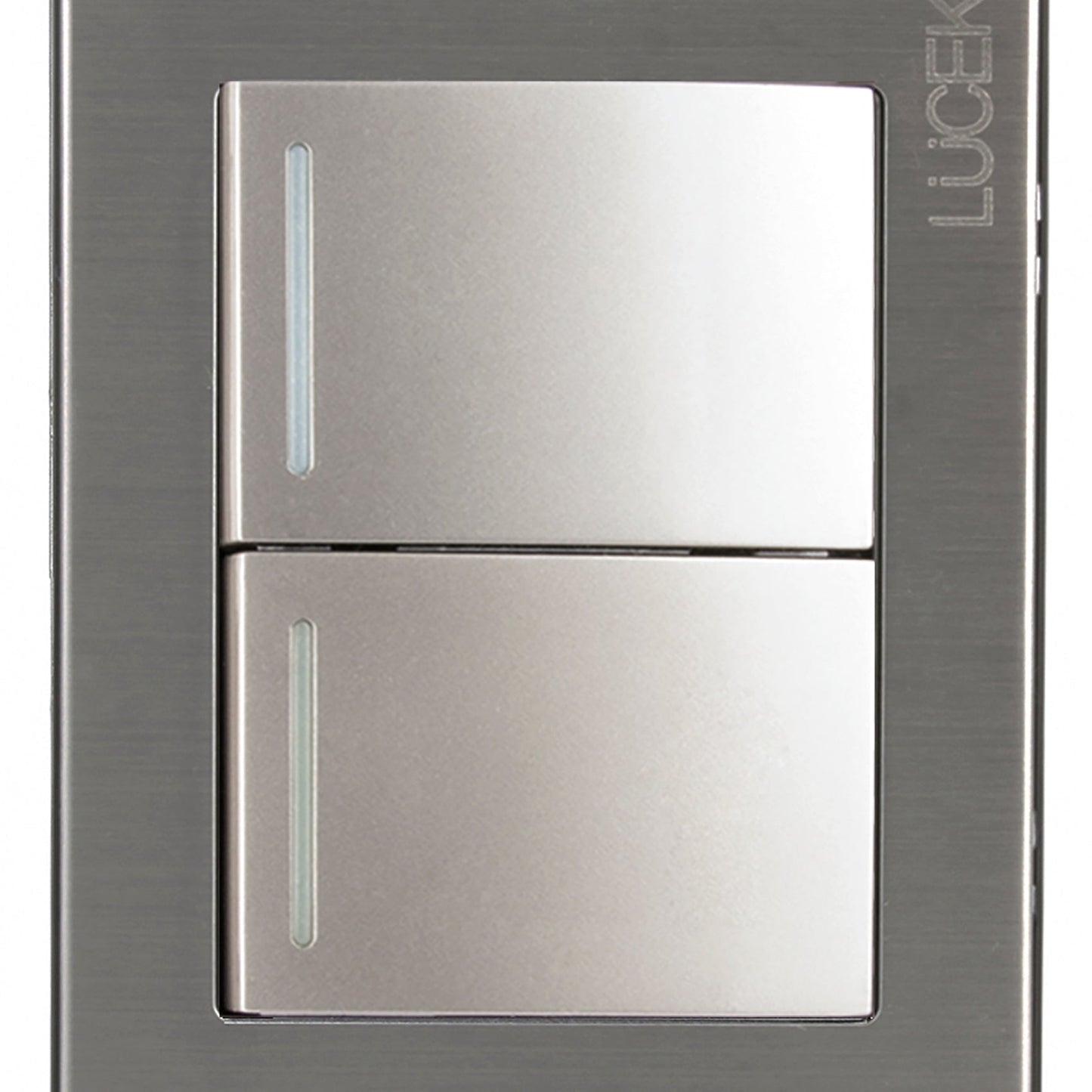 Placa Lucek metal 2 apagadores sencillos plata