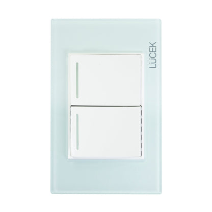 Placa Lucek crystal apagador sencillo/escalera crystal/blanc