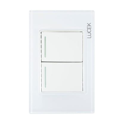 Placa Lucek colors apagador sencillo/escalera blanco