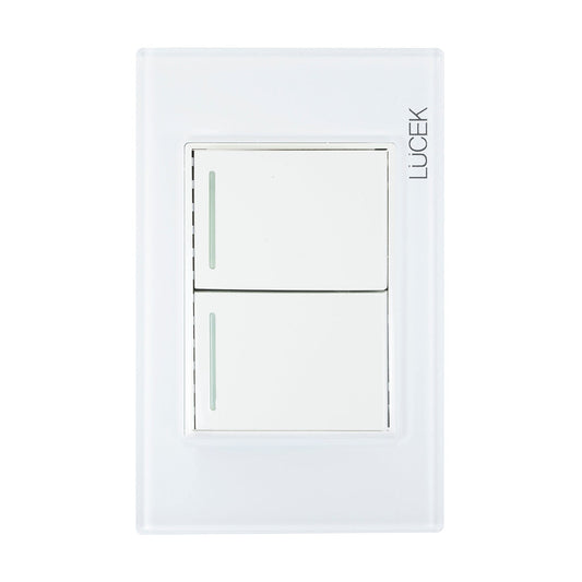 Placa Lucek colors apagador sencillo/escalera blanco