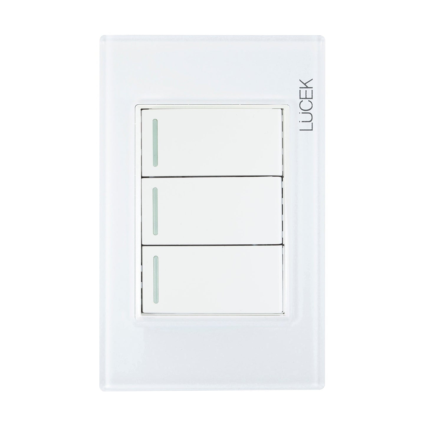 Placa Lucek colors c/3 apagadores sencillo blanco
