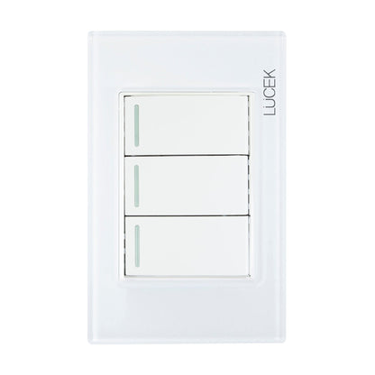 Placa Lucek colors c/3 apagadores sencillo blanco