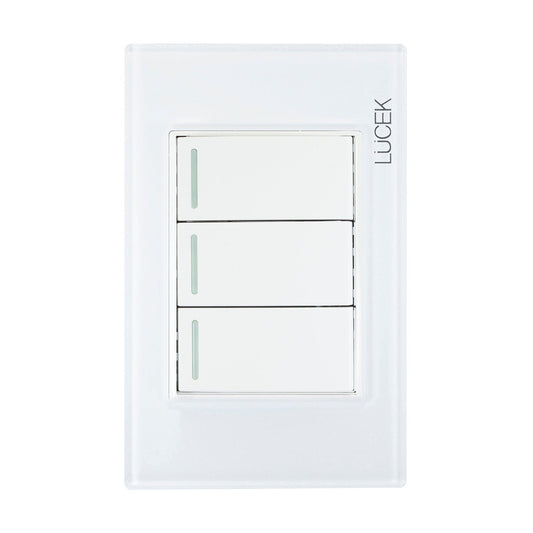 Placa Lucek colors c/3 apagadores sencillo blanco