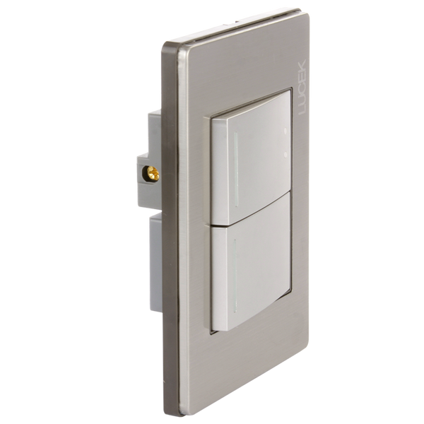 Placa Lucek metal apag sencillo apag escalera plata
