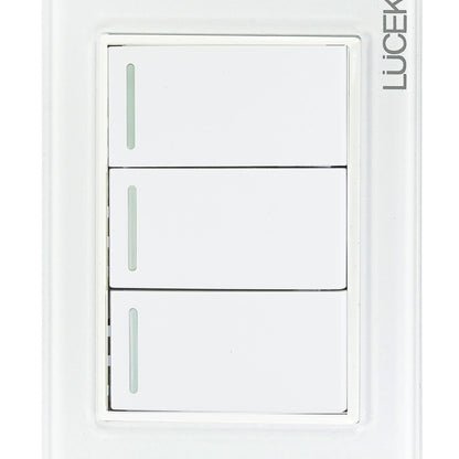 Placa Lucek crystal c/2 apagadores sencillo y escalera b/b
