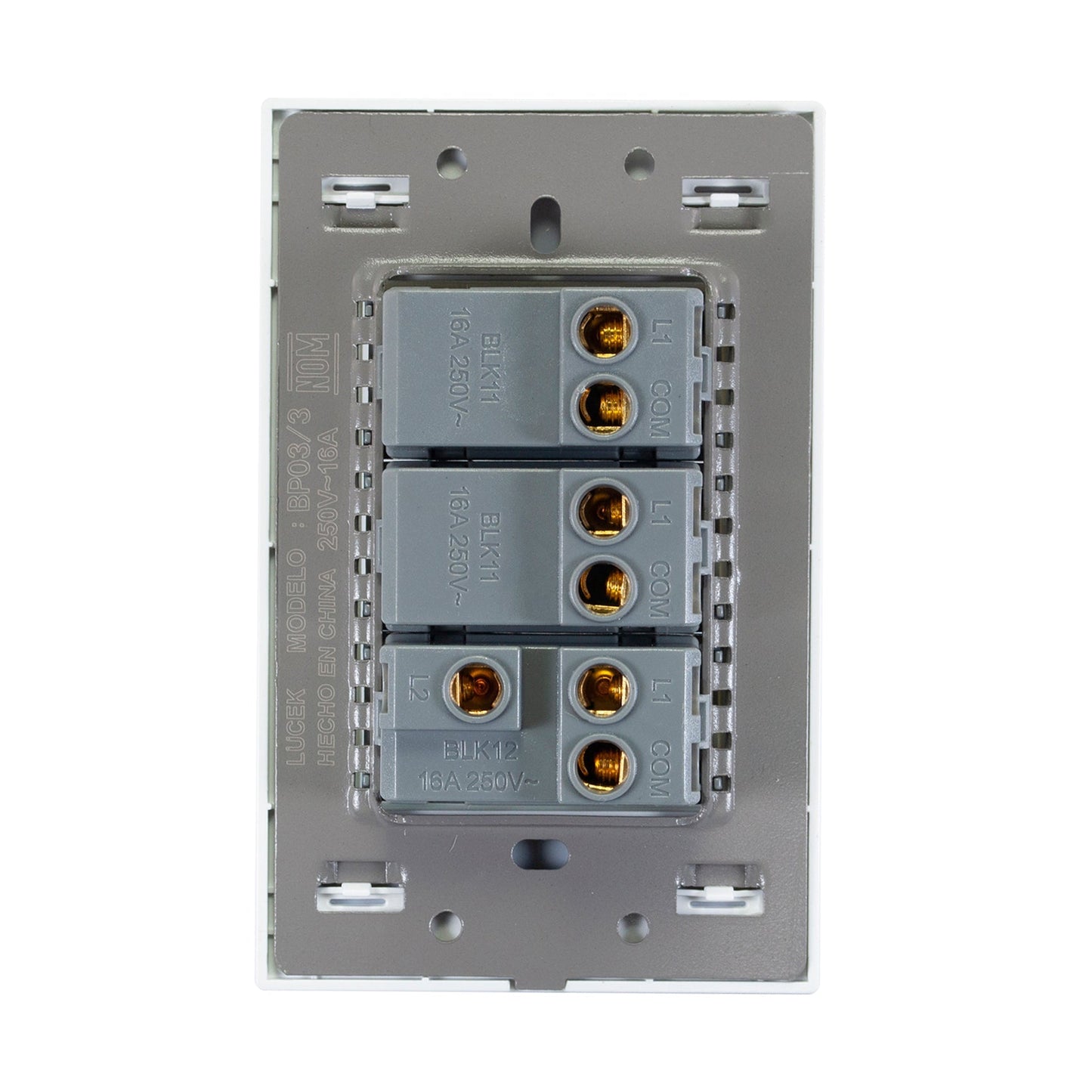 Placa Lucek crystal c/2 apagadores sencillo y escalera n/n