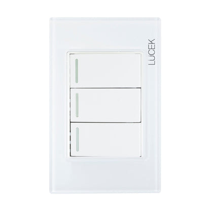 Placa Lucek colors c/2 apagadores sencillos y escalera blanc