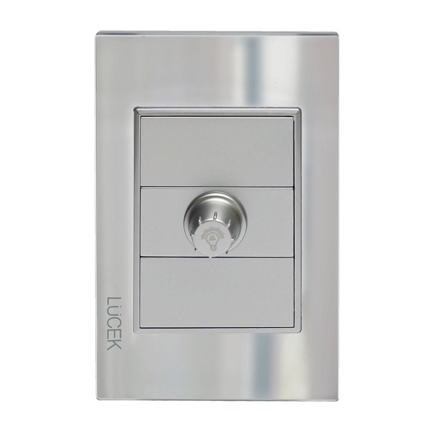 PLACA LUCEK DIMMER CRISTAL ESPEJO PLATA