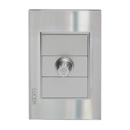 PLACA LUCEK DIMMER CRISTAL ESPEJO PLATA