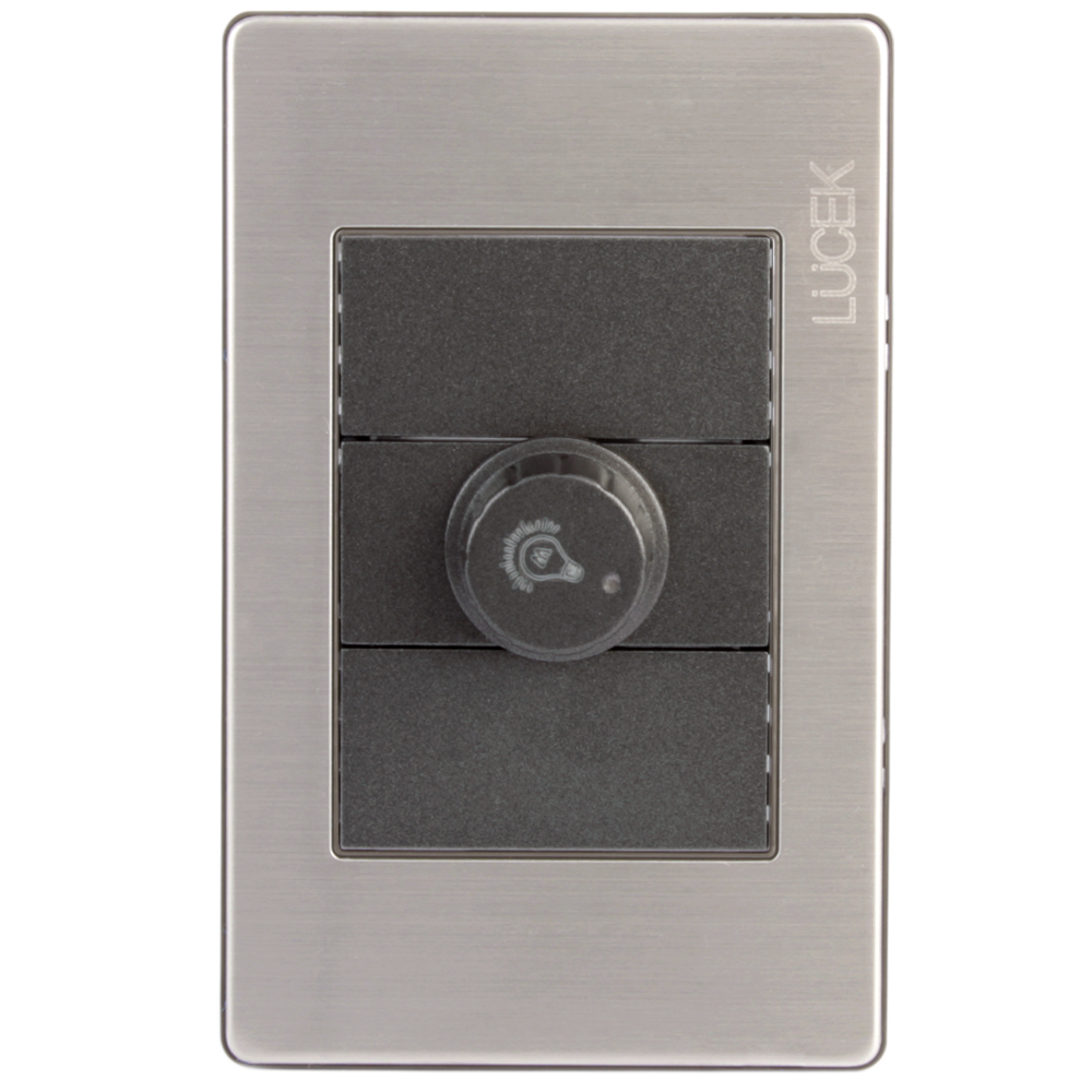 Placa Lucek metal dimmer anonizado