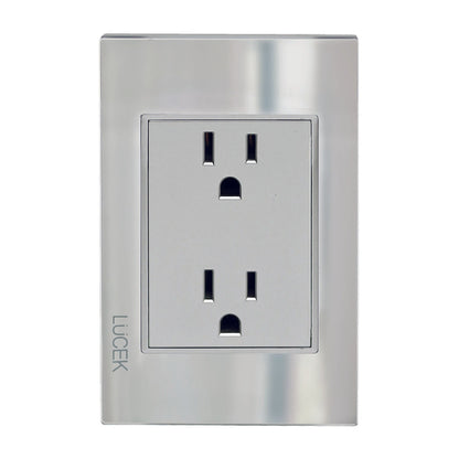 PLACA LUCEK DUPLEX CRISTAL ESPEJO PLATA