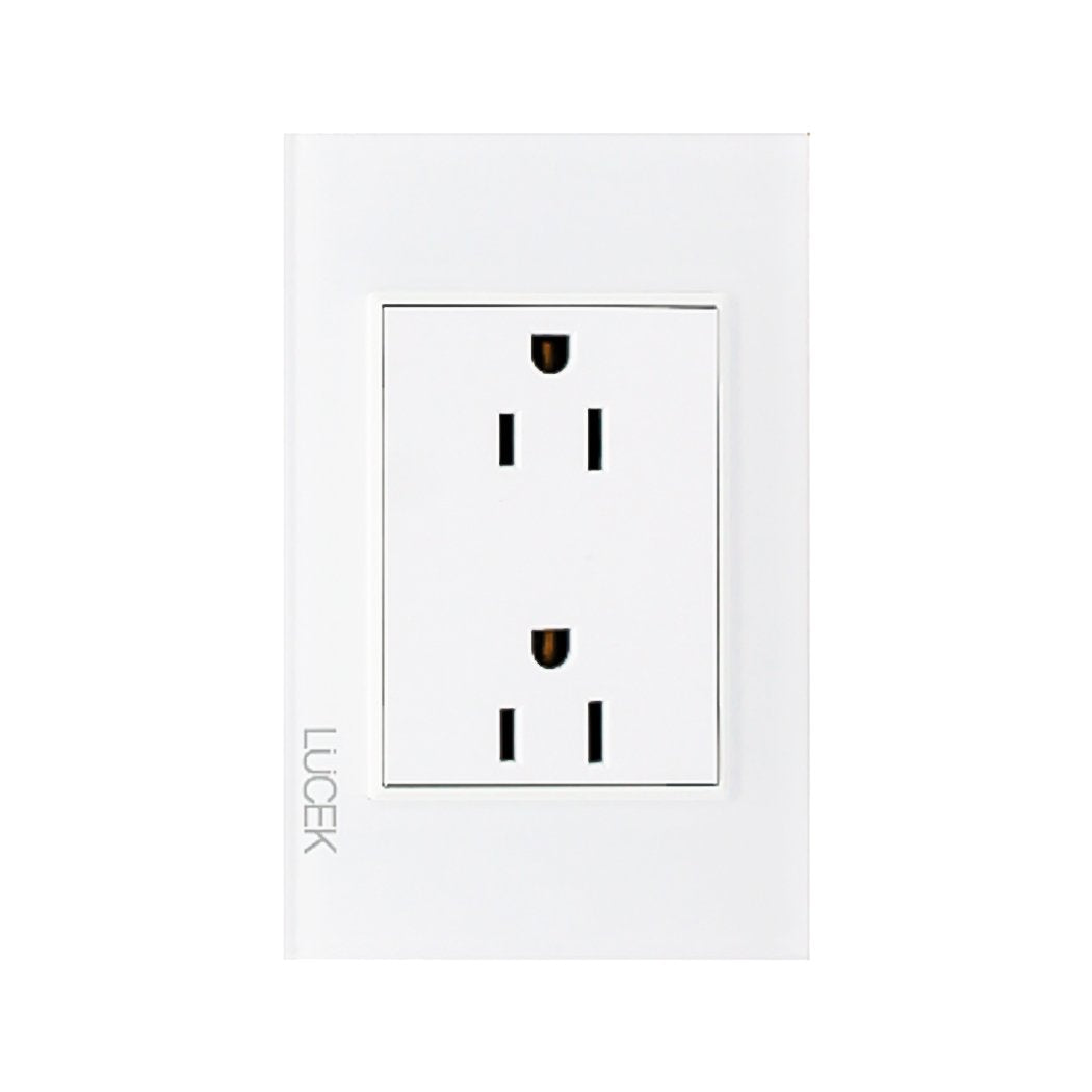 Placa Lucek crystal contacto duplex blanco/blanco