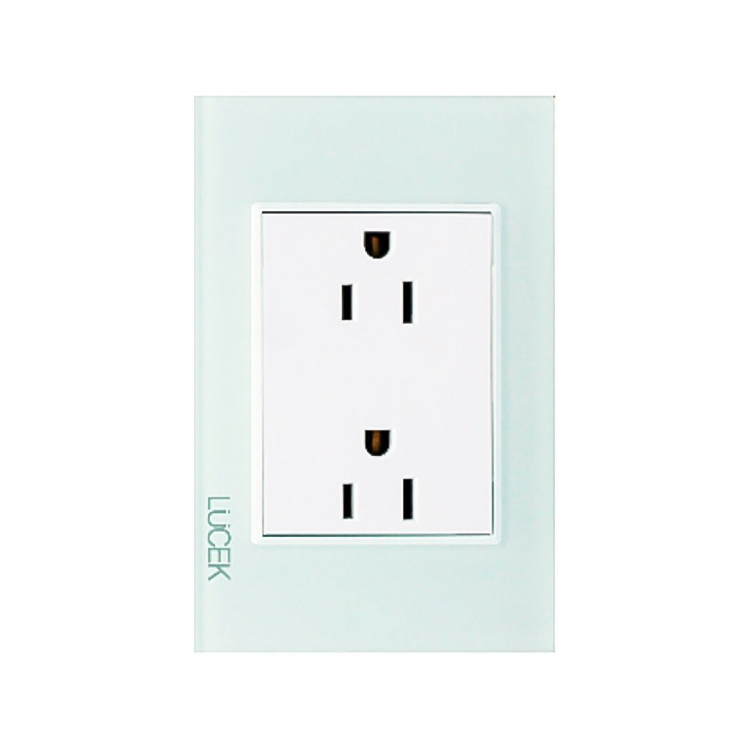 Placa Lucek crystal contacto duplex crystal/blanco
