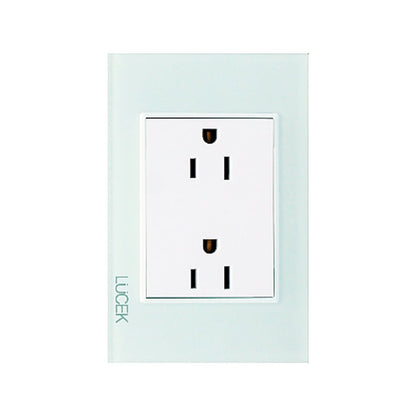 Placa Lucek crystal contacto duplex crystal/blanco