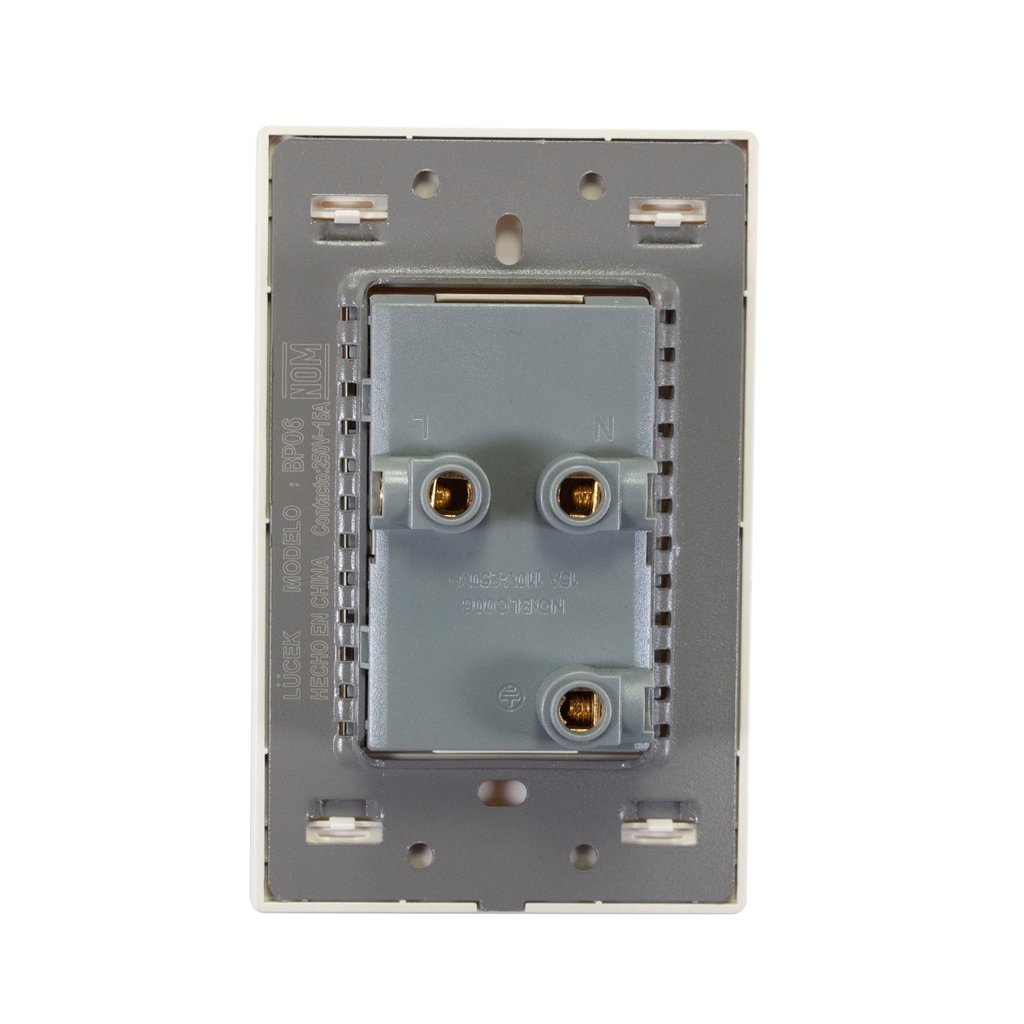 Placa Lucek crystal contacto duplex dorado/marfil