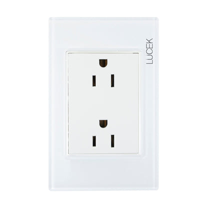 Placa Lucek colors contacto duplex blanco