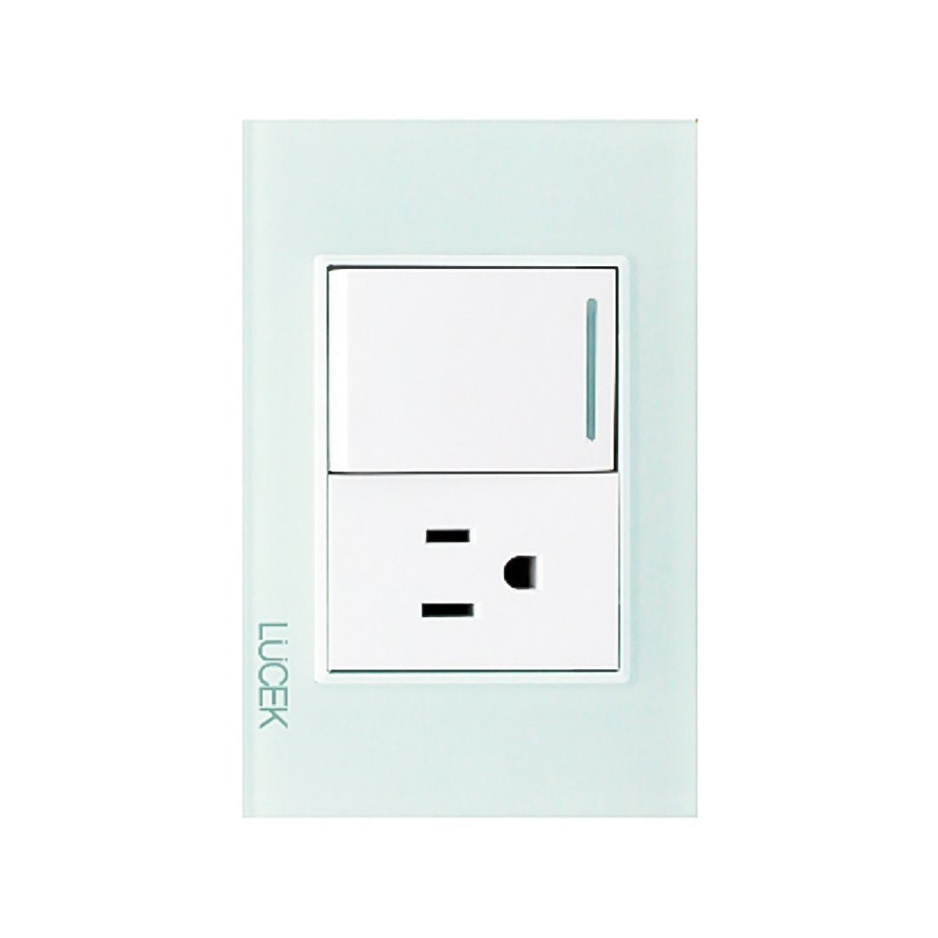 Placa Lucek crystal contacto y apagador crystal/blanco
