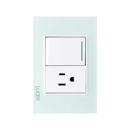 Placa Lucek crystal contacto y apagador crystal/blanco