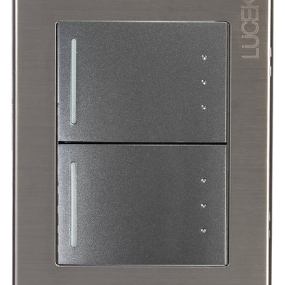 Placa Lucek metalica con 2 apagadores de escalera 1.5 Módulo